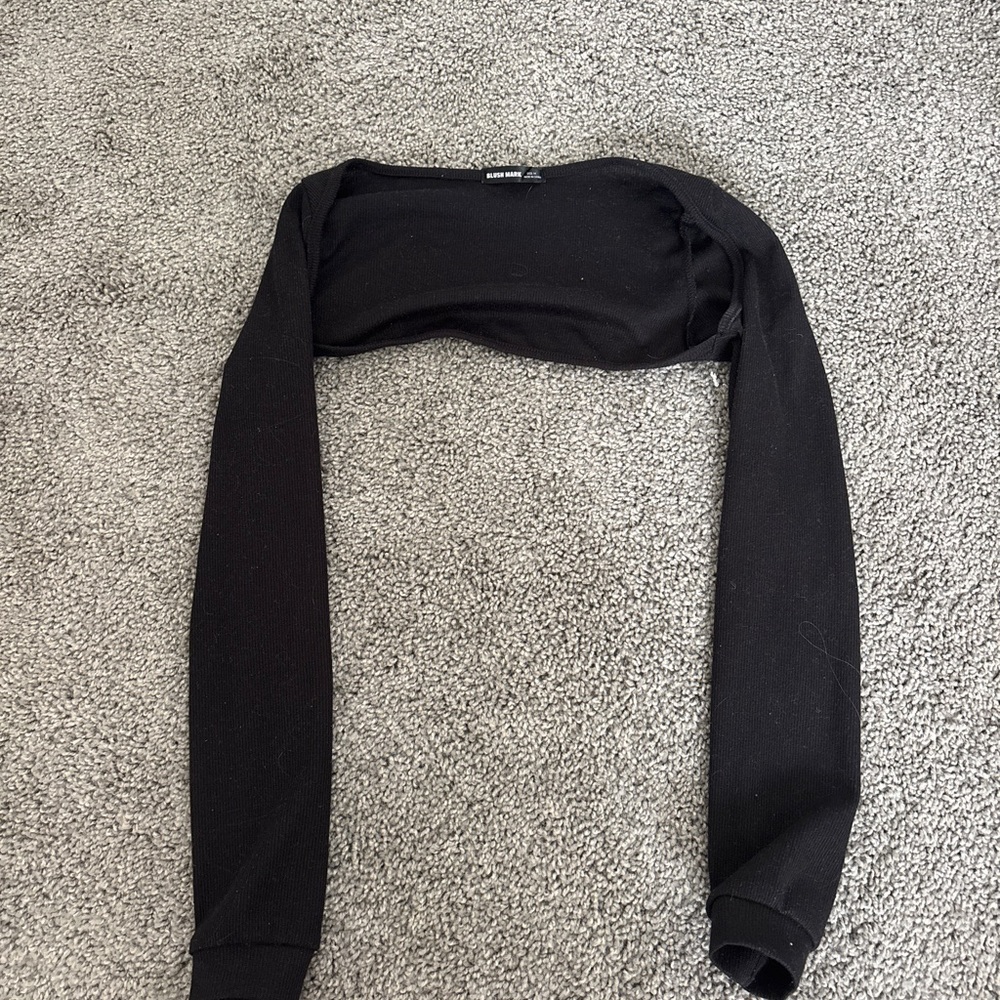 Elegant Black Women's Long Sleeve Shrug